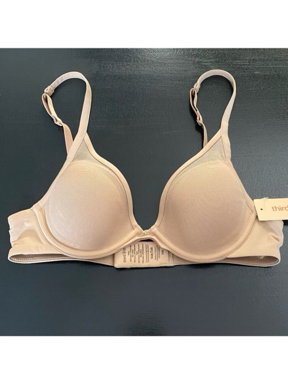 Thirdlove 24/7® Classic Uplift Plunge Bra Size 32B Taupe Beige Mesh Underwire - Picture 5 of 14